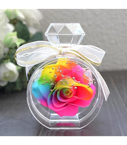 Amazon｜【高級プリザーブドフラワー】レインボーローズ レインボー